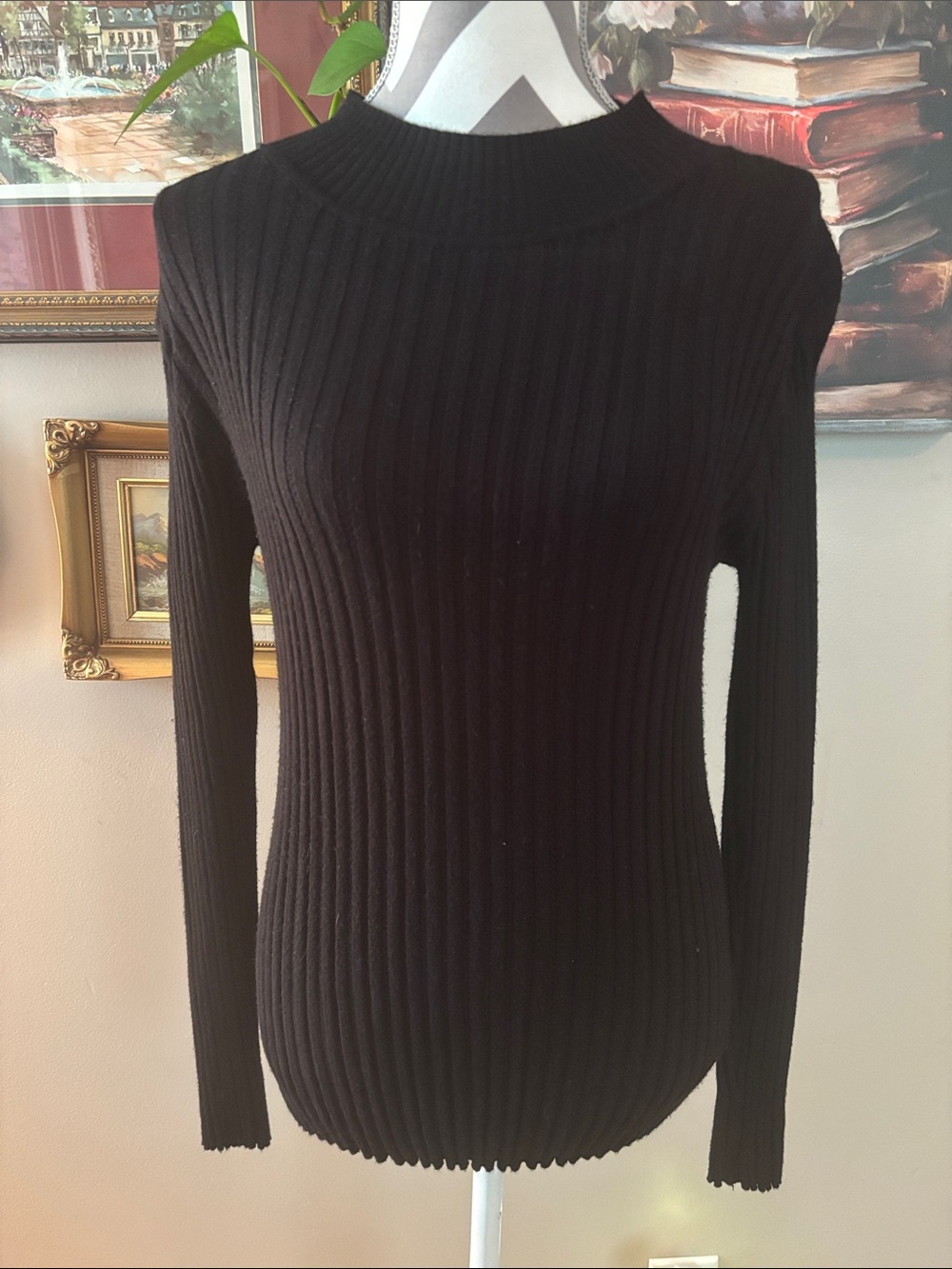 SO Black Ribbed Long Sleeve